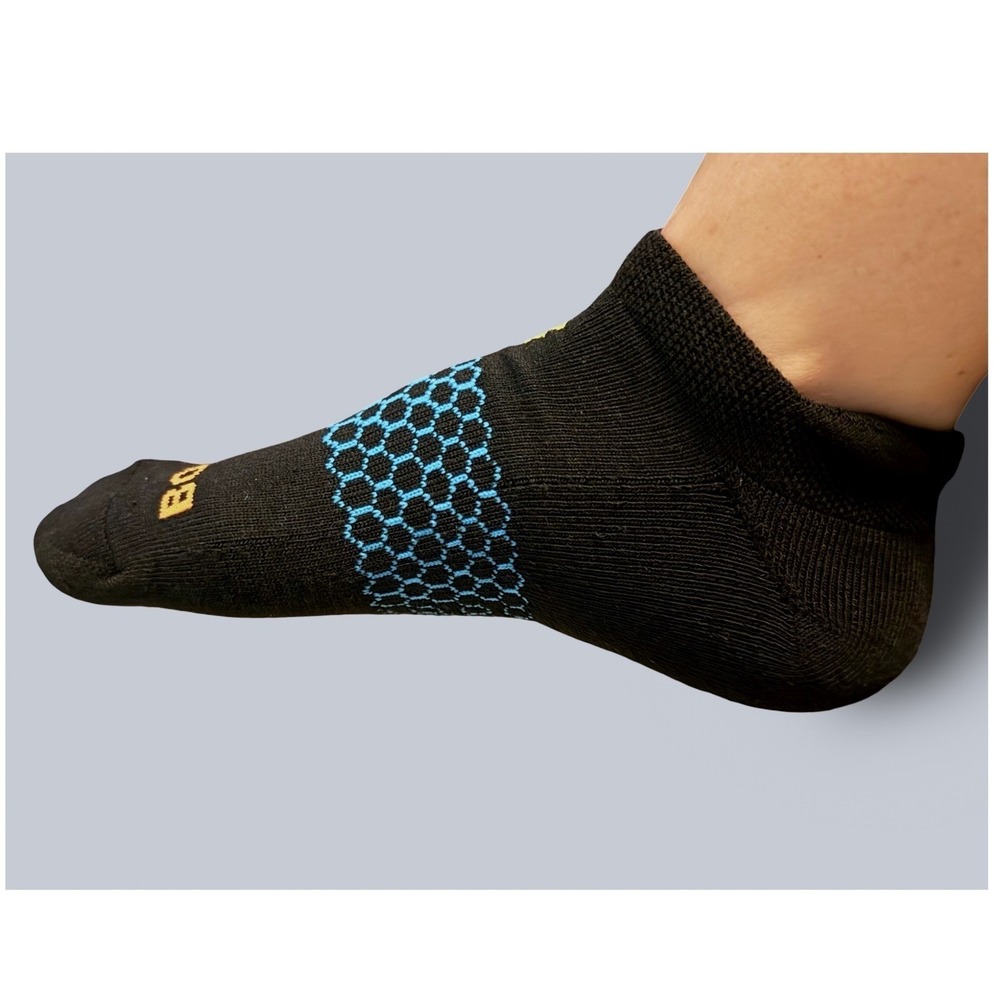 Bombas Ankle Socks Sz M 12 Pair Black Honeycomb Unisex W 8-10.5 M 6-9 FREE SHIP - Picture 10 of 10